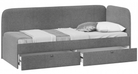 Кровать «Молли» с мягкой обивкой (900) тип 1 (Микровелюр Scandi Graphite 22) в Боготоле - bogotol.katalogmebeli.com | фото 2