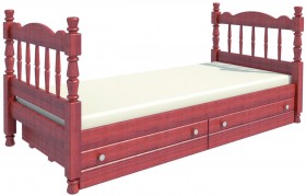 Кровать одинарная Аленка из массива сосны 800*1890 Орех в Боготоле - bogotol.katalogmebeli.com | фото 2