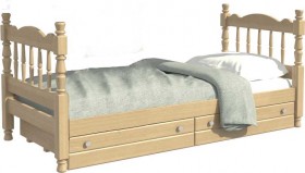 Кровать одинарная Аленка из массива сосны 800*1890 Сосна в Боготоле - bogotol.katalogmebeli.com | фото