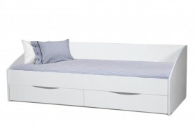 Кровать одинарная Фея - 3 (симметричная) New/(белый / белый / ДВПО: белый) в Боготоле - bogotol.katalogmebeli.com | фото