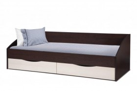Кровать одинарная Фея - 3 (симметричная) New (венге / вудлайн кремовый / ДВПО: белый) в Боготоле - bogotol.katalogmebeli.com | фото
