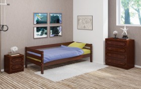 Кровать одинарная ГЛОРИЯ из массива сосны  900*2000 (Орех) в Боготоле - bogotol.katalogmebeli.com | фото 3