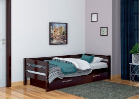 Кровать одинарная ГЛОРИЯ из массива сосны  900*2000 (Орех Тёмный) в Боготоле - bogotol.katalogmebeli.com | фото