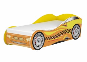 Кровать одноместная  Авто-3-2 (без матраса) с рисунком Такси Желтый в Боготоле - bogotol.katalogmebeli.com | фото