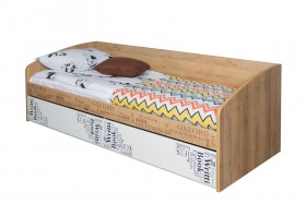 Кровать с 2 ящиками «Оксфорд» (Ривьера/Белый с рисунком) в Боготоле - bogotol.katalogmebeli.com | фото 3