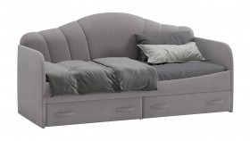 Кровать с мягкой спинкой и ящиками «Сабрина» 900 Светло-серый в Боготоле - bogotol.katalogmebeli.com | фото