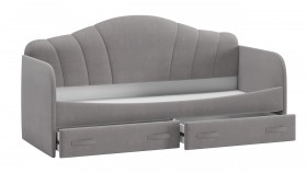 Кровать с мягкой спинкой и ящиками «Сабрина» 900 Светло-серый в Боготоле - bogotol.katalogmebeli.com | фото 2