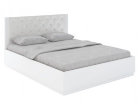 Кровать с ПМ М25 Спальня Тиффани (белый текстурный) в Боготоле - bogotol.katalogmebeli.com | фото
