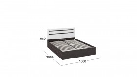 Кровать с подъемным механизмом «Фьюжн» Белый глянец/Венге Линум в Боготоле - bogotol.katalogmebeli.com | фото 3
