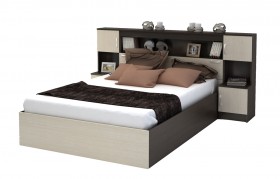 Кровать с прикроватным блоком КР 552 Спальня Basya (венге/белфорт) в Боготоле - bogotol.katalogmebeli.com | фото