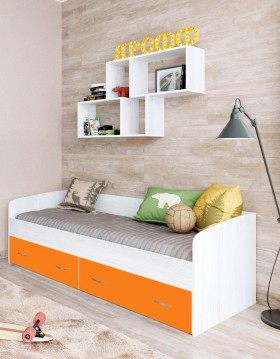 Кровать с выкатными ящиками Винтерберг/Оранжевый в Боготоле - bogotol.katalogmebeli.com | фото