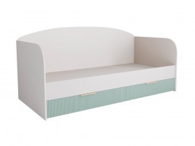 Кровать с ящиками ДКД 2000.1 Лавис (Белый софт/Зеленый софт/корпус Белый) в Боготоле - bogotol.katalogmebeli.com | фото