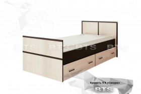 Кровать Сакура с настилом и ящиками 0,9 (Венге/Лоредо) в Боготоле - bogotol.katalogmebeli.com | фото