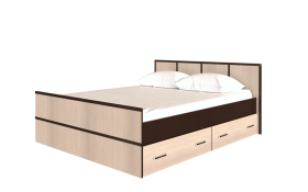 Кровать Сакура с настилом и ящиками 1,4 (Венге/Лоредо) в Боготоле - bogotol.katalogmebeli.com | фото 1