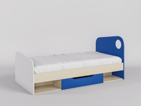 Кровать Скай 1950х950 (Синий/Белый/корпус Клен) в Боготоле - bogotol.katalogmebeli.com | фото 1