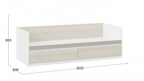 Кровать «Сканди» с 2 ящиками Дуб Гарден/Белый/Глиняный серый в Боготоле - bogotol.katalogmebeli.com | фото 3