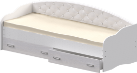Кровать Софа-7 с мягкой спинкой (800х1900) Белый в Боготоле - bogotol.katalogmebeli.com | фото 1