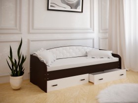 Кровать Софа-7 с мягкой спинкой (800х1900) Венге/ Белый в Боготоле - bogotol.katalogmebeli.com | фото