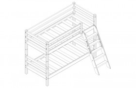 Кровать Соня вариант 12 низкая с наклонной лестницей Белый полупрозрачный в Боготоле - bogotol.katalogmebeli.com | фото 3