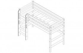 Кровать Соня вариант 5 полувысокая с прямой лестницей белый полупрозрачный в Боготоле - bogotol.katalogmebeli.com | фото 4