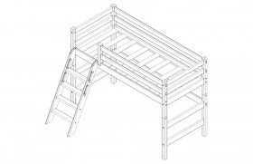 Кровать Соня вариант 6 полувысокая с наклонной лестницей Белый полупрозрачный в Боготоле - bogotol.katalogmebeli.com | фото 4
