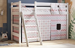 Кровать Соня вариант 6 полувысокая с наклонной лестницей Белый полупрозрачный в Боготоле - bogotol.katalogmebeli.com | фото