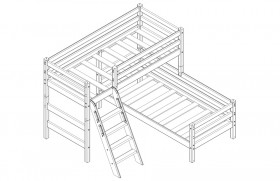 Кровать Соня вариант 8 угловая с наклонной лестницей Белый полупрозрачный в Боготоле - bogotol.katalogmebeli.com | фото 3