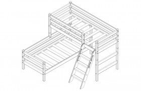 Кровать Соня вариант 8 угловая с наклонной лестницей Белый полупрозрачный в Боготоле - bogotol.katalogmebeli.com | фото 4