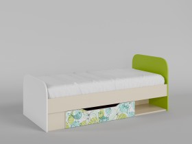 Кровать Твит 1650х750 (Белый/Зеленый/корпус Клен) в Боготоле - bogotol.katalogmebeli.com | фото