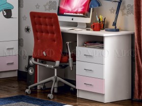 Стол письменный Fashion-1 Вега (Белый/Розовый) в Боготоле - bogotol.katalogmebeli.com | фото 1