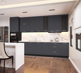 Кухонный гарнитур 1,8м Луксор высокие модули (Клен серый/корпус венге) в Боготоле - bogotol.katalogmebeli.com | фото