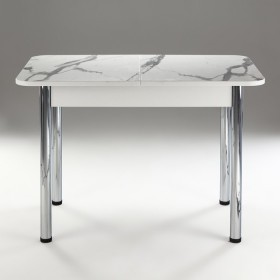 Кухонный стол 1100*700/400 ф 2 Пластик, мрамор белый в Боготоле - bogotol.katalogmebeli.com | фото 1