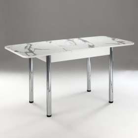 Кухонный стол 1100*700/400 ф 2 Пластик, мрамор белый в Боготоле - bogotol.katalogmebeli.com | фото 2