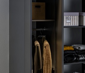 Леон СБ-3364/1 Шкаф 4 дверный с ящиками Диамант серый в Боготоле - bogotol.katalogmebeli.com | фото 2