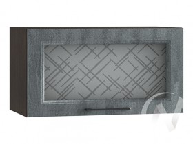Либерти Шкаф верхний горизонтальный со стеклом ШВГС 609 (Холст грей/корпус венге) в Боготоле - bogotol.katalogmebeli.com | фото