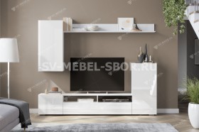 Мебель для гостиной МГС 4 (Белый/Белый глянец) в Боготоле - bogotol.katalogmebeli.com | фото