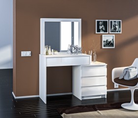 Медея СБ-3232 Стол туалетный Белый/Белый глянец в Боготоле - bogotol.katalogmebeli.com | фото