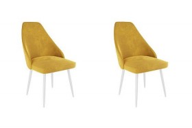 Набор стульев Милан 2 шт (желтый велюр/белый) в Боготоле - bogotol.katalogmebeli.com | фото