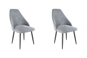 Набор стульев Милан 2 шт (серый велюр/черный) в Боготоле - bogotol.katalogmebeli.com | фото