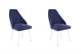 Набор стульев Милан 2 шт (синий велюр/белый) в Боготоле - bogotol.katalogmebeli.com | фото