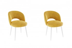 Набор стульев Моли 2 шт (жёлтый велюр/белый) в Боготоле - bogotol.katalogmebeli.com | фото