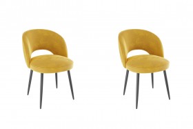Набор стульев Моли 2 шт (жёлтый велюр/черный) в Боготоле - bogotol.katalogmebeli.com | фото