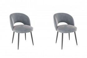 Набор стульев Моли 2 шт (серый велюр/черный) в Боготоле - bogotol.katalogmebeli.com | фото 1