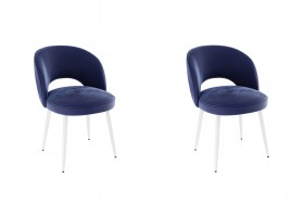 Набор стульев Моли 2 шт (синий велюр/белый) в Боготоле - bogotol.katalogmebeli.com | фото