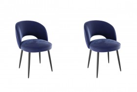 Набор стульев Моли 2 шт (синий велюр/черный) в Боготоле - bogotol.katalogmebeli.com | фото