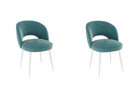 Набор стульев Моли 2 шт (зеленый велюр/белый) в Боготоле - bogotol.katalogmebeli.com | фото