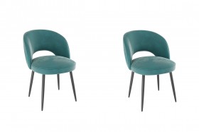 Набор стульев Моли 2 шт (зеленый велюр/черный) в Боготоле - bogotol.katalogmebeli.com | фото