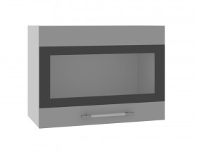 Олива ВПГСФ 600 Шкаф верхний горизонтальный со стеклом с фотопечатью высокий (Снег глянец/корпус Серый) в Боготоле - bogotol.katalogmebeli.com | фото