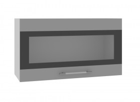 Олива ВПГСФ 800 Шкаф верхний горизонтальный со стеклом с фотопечатью высокий (Снег глянец/корпус Серый) в Боготоле - bogotol.katalogmebeli.com | фото