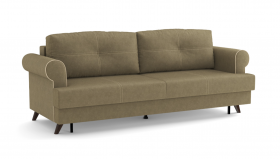 Оливер / диван - кровать 3-х местн. (еврокнижка) (велюр велутто коричневый 23 в Боготоле - bogotol.katalogmebeli.com | фото 1